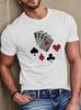 Unisex O Neck Tee Poker Four A Cards Suit Graphic Print Cotton Short Sleeve Loose Summer Breathable Daily Casual Basic Wear Top
