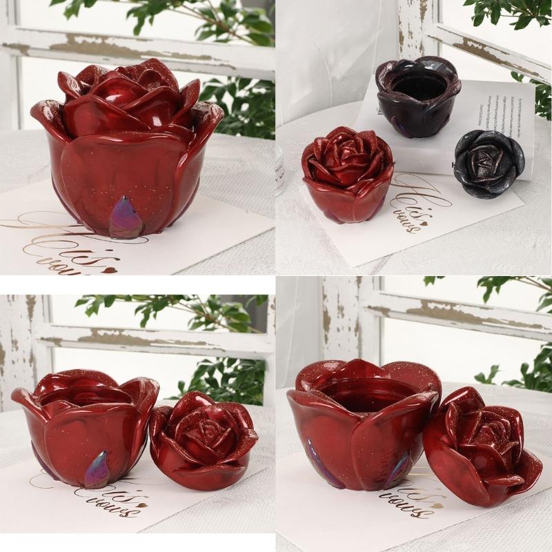 Forma na úložný box na květ růže DIYs křišťálové epoxidové formy na svíčku Forma na popelník Multifunkční silikonová forma