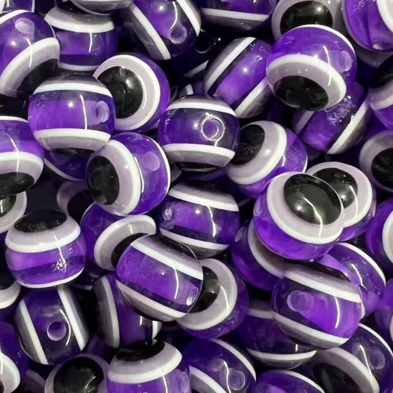 Resin Blue Evil Eye Beads - Striped Lure Fish Eye Stopper Beads for DIY Projects.