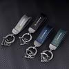 Car Carbon fiber Leather Keychain 3D Emblem Key Ring For Porsche Panamera Cayenne Taycan 911 718 Macan Carrera-GT 928 944 968