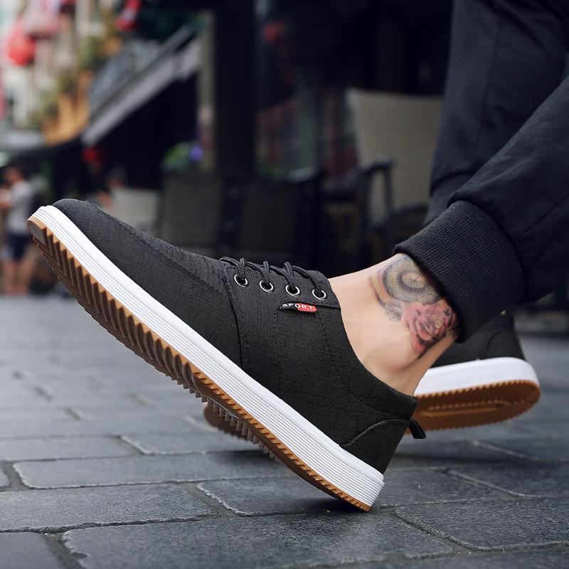 Letní pánské ležérní plátěné boty Protiskluzové pánské mokasíny odolné proti opotřebení