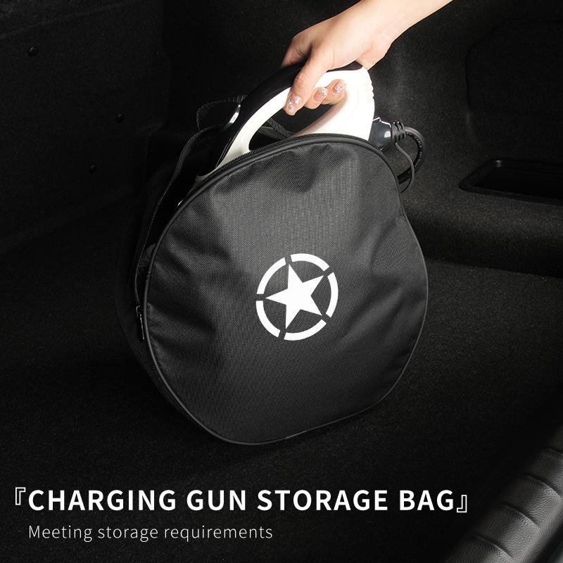Electric Car Rechargeable Gun Storage Bag EV Cable Organizer For Jeep Renegade Compass Grand-Cherokee Wrangler Wrangler-JK Chero
