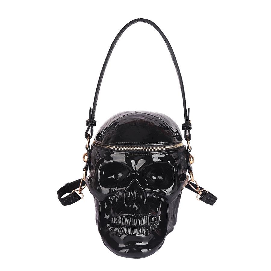 

Сумка-мессенджер с 3D-черепом на Хэллоуин 2024 года – повседневная мода унисекс чёрный