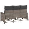 Garden Sofa with Reclining Function Cushions L Shaped Grey Poly Rattan