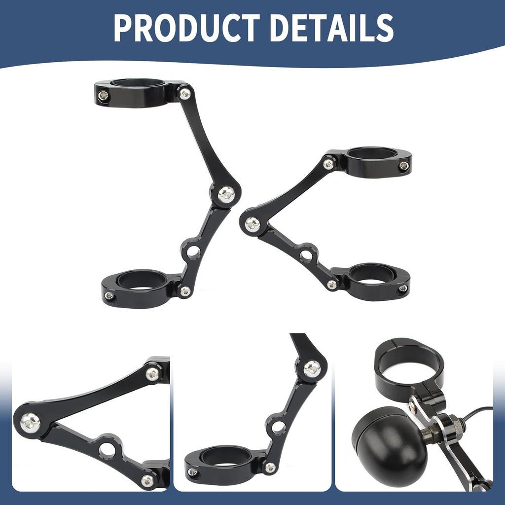 Universal Motorcycle Headlight Bracket 33-37mm Fork Brackets Mount Tube Clamp CNC Black for Harley Indian Victory Honda Yamaha Kawasaki Suzuki Ducati