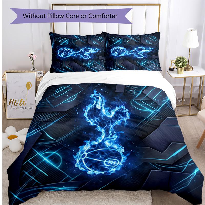 Tottenham Hotspur Pattern Printed 3PCS Bedding Set Soft Skin-Friendly Washable Duvet Cover & Pillowcases Set All Season Bedroom