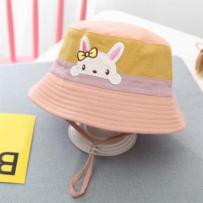 Summer Baby Boys Girls Toddler Embroidery Cartoon Print Bucket Hats Caps Reversible Sun Headwear