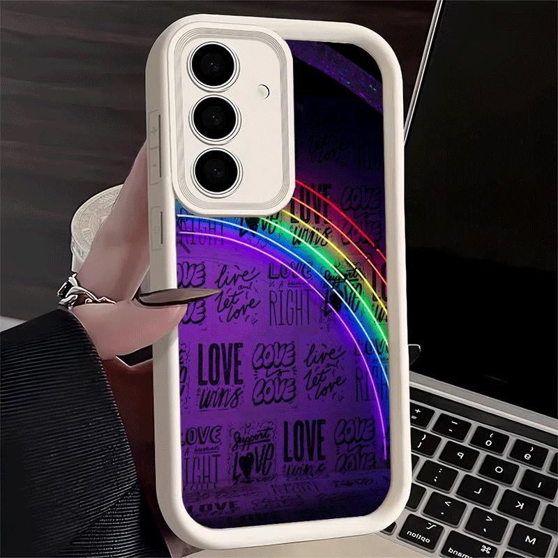 LGBT Rainbow Love Is Love Soft Phone Case for Samsung Galaxy S26 Ultra S25 Edge S24 S23 S22 Plus S21 S20 FE 5G Shell Silicone Fu