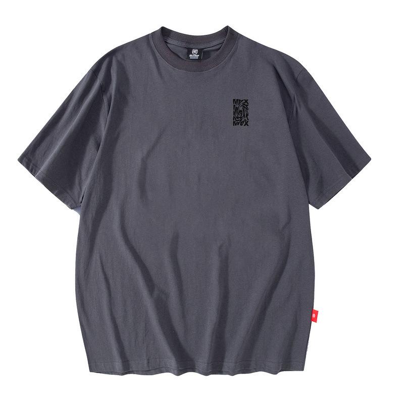 

European And American Trend Short-Sleeved T-Shirt For Men And Women Couples Oversize Hip-Hop High Street Half-Sleeved Tee Shirt Base M серый