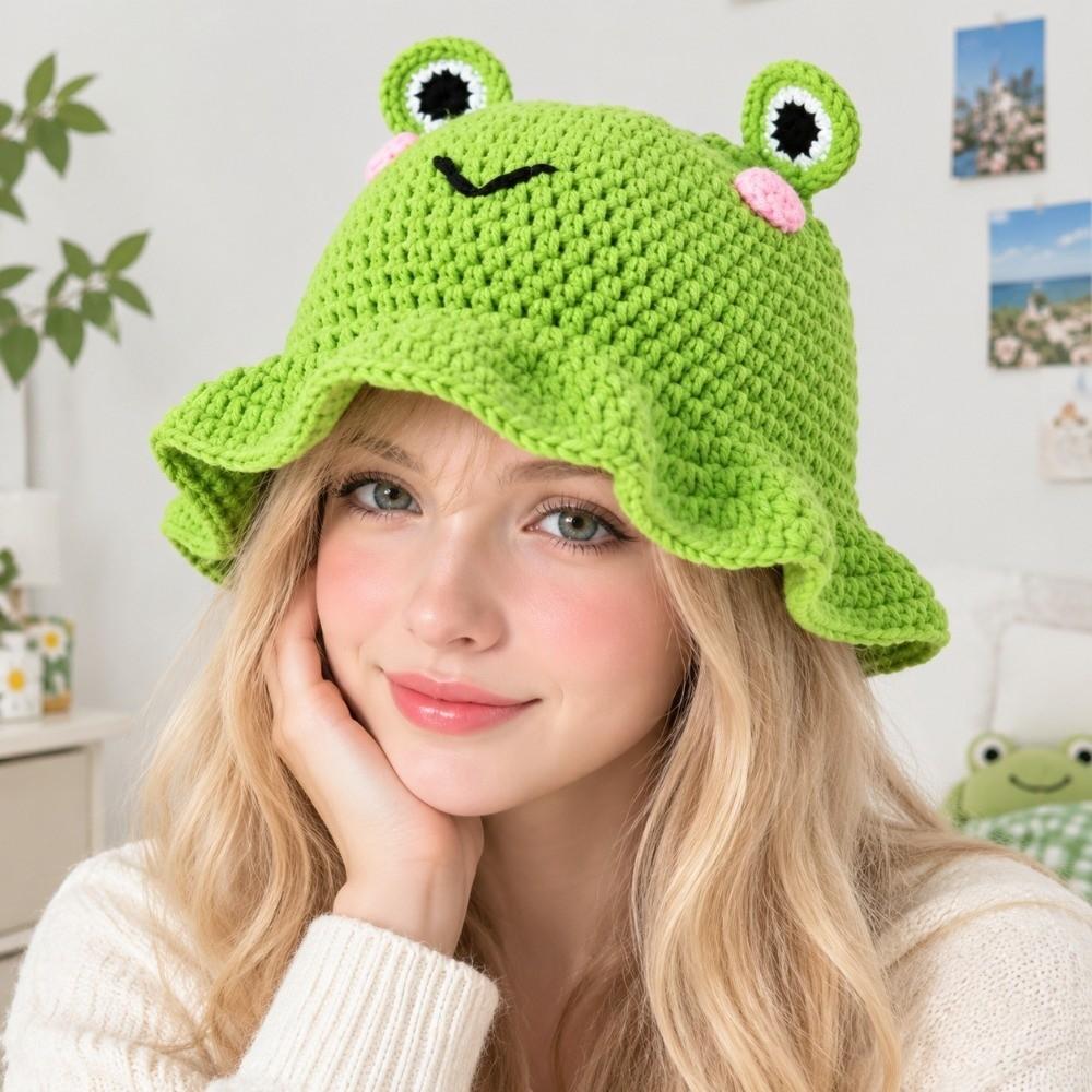 Breathable Women's Beanie Hats Knitted Bucket Hats Fashionable Mesh Beanies  Outdoor Wear