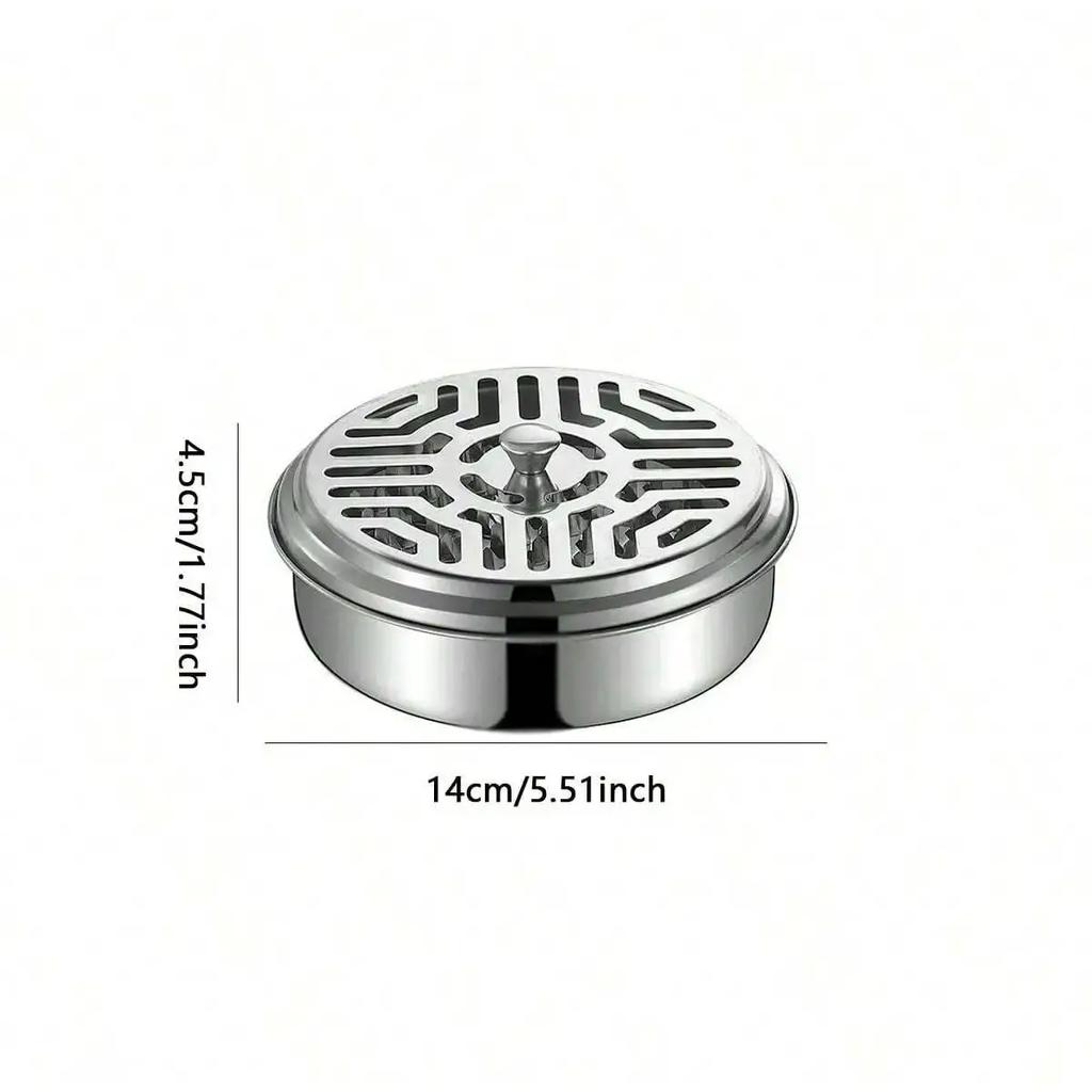 1ks Nerezová krabička na vonné tyčinky proti komárům s krytem, vonná deska proti komárům, zuby na nehty, tác na vonné tyčinky proti komárům, bezpečnost, Fire Pro