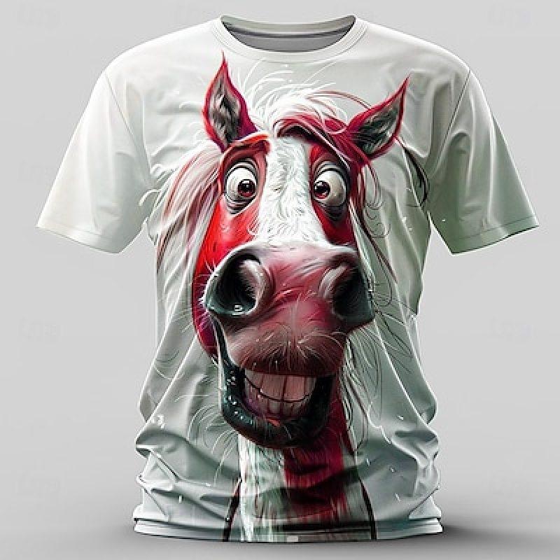 Graphic Horse Retro Vintage Casual Street Style Men's 3D Print T Shirt Tee Sports Holiday Short Sleeve Crew Neck Clothing Apparel