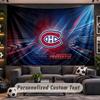 Wall Hanging Tapestry Custom NameMontreal Canadiens Pattern Personalized Printed Fabric Wall Decor