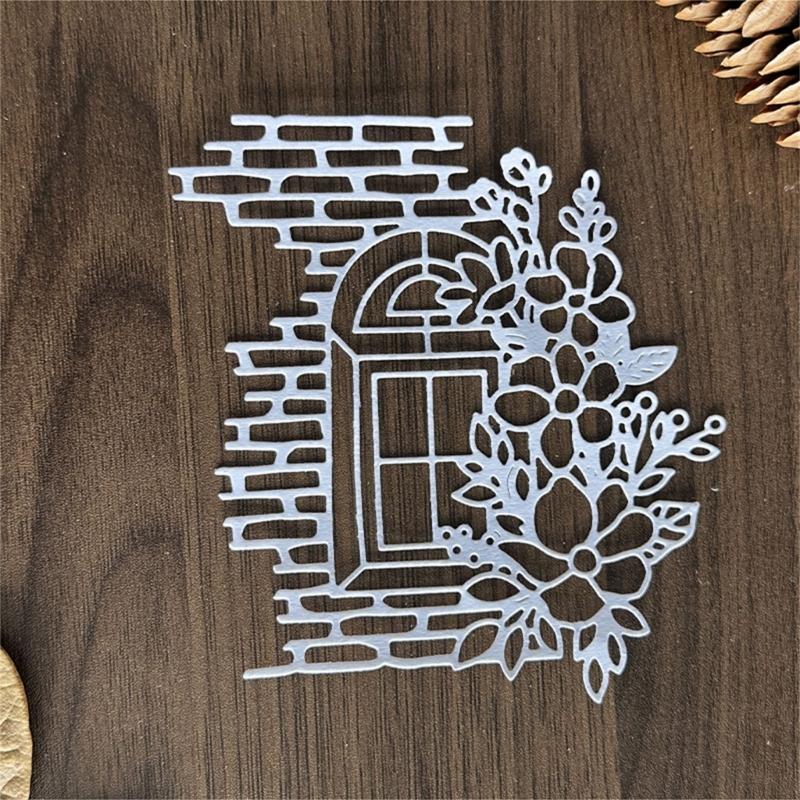 Window Flower Cutting Dies Carbon Steel Die Cut Decorative Embossing Paper Die for Card Making Scrapbooking Bookmarks