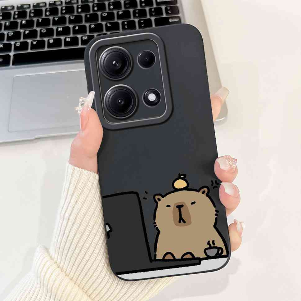Simple Silicone Case For Redmi Note14s 4G Capa Lovely Panda Rabbit Shockproof Back Cover For Xiaomi Redmi Note 14S Phone Shell