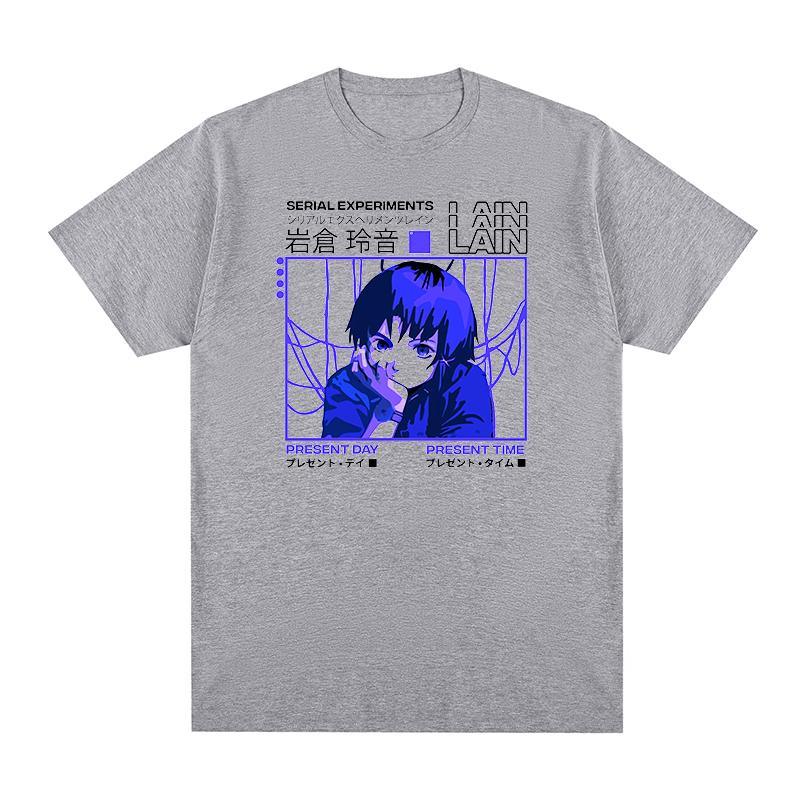 Сериальные Эксперименты Лейн Японский Глитч Эстетика Манга Аниме футболка Хлопок Мужская Футболка Новая ФУТБОЛКА Женские топы S