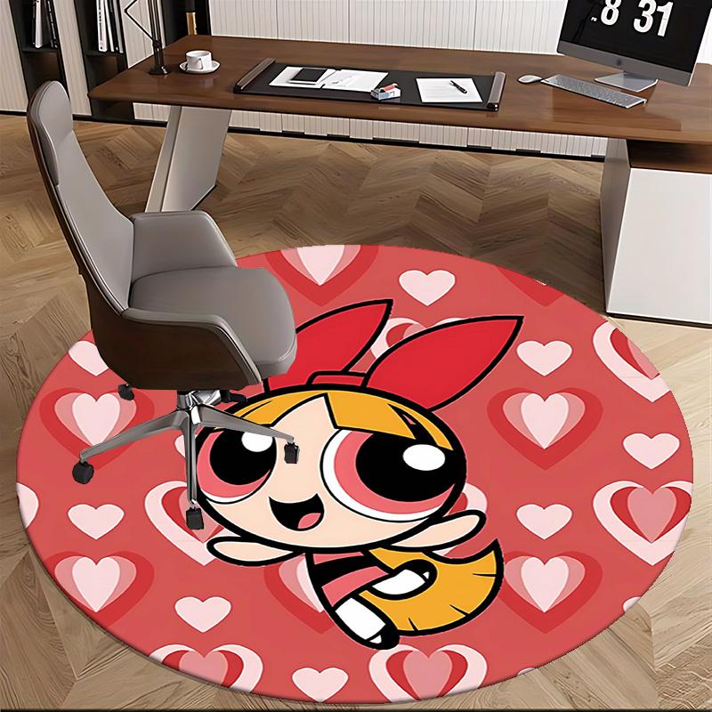 Powerpuff Girls,Blossom Chair mat Round Rug Office carpet,Non slip, Suitable for Living Rooms, Bedrooms Decor1205092a