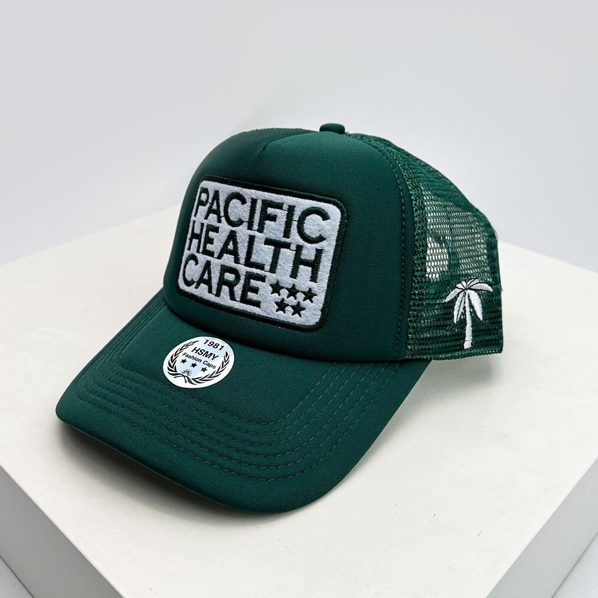 Neue Unisex Kokospalme Buchstabenstickerei Baseballkappen Sonnenschutz Lässig Atmungsaktiv Farbblock Trucker-Kappen Vielseitig Mode 52-60cm black