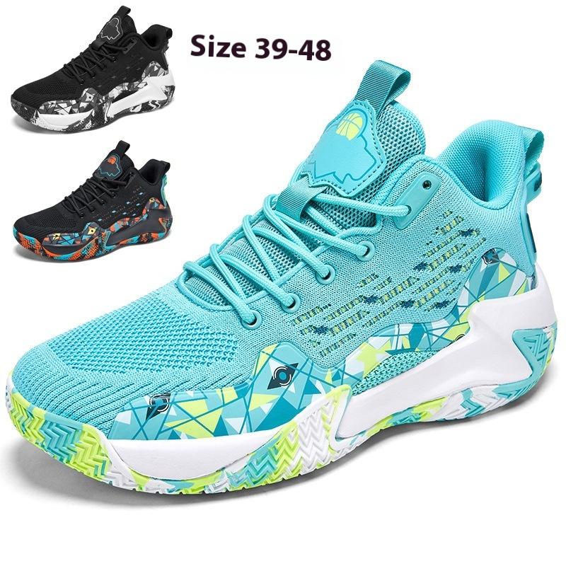Men's Basketball Shoes, Flying Weave, Breathable, Wear-resistant, Practical, Youth Student Running Shoes