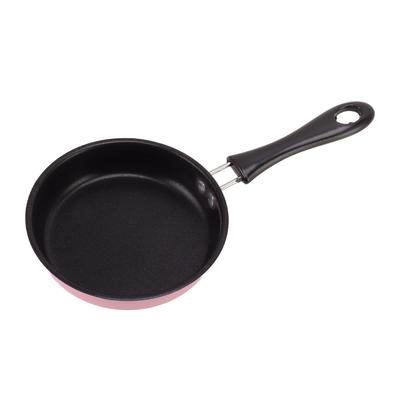 Mini Sartén Acero Inoxidable Antiadherente Olla Inducción Redonda Desayuno Pequeña Freír Huevo Sartén con Mango Largo 12cm