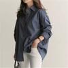 Spring Autumn Striped Women's Blouse Long Sleeve Single Breasted Casual Loose Korean Shirts Top Female