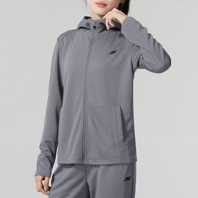 Skechers Women s Knit Hooded Jacket P224W163-05CQ M серый