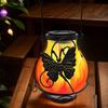 Outdoor Solar Metal Lantern IP65 Waterproof Flickering Flame Outdoor Hanging Lantern Solar Tree Lantern for Pathway Patio Porch