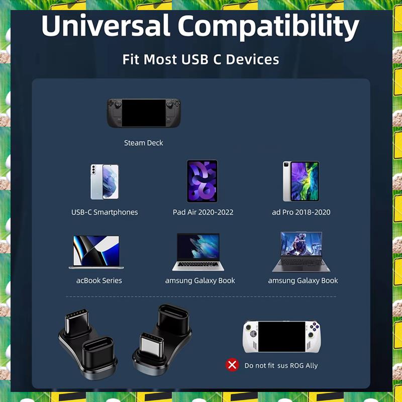 3C Electron 180 Degree Angle USB C Adapter USB-C PD Charging Tablet USB C U Shape Converter For Steam Deck Accessories,180 Degre