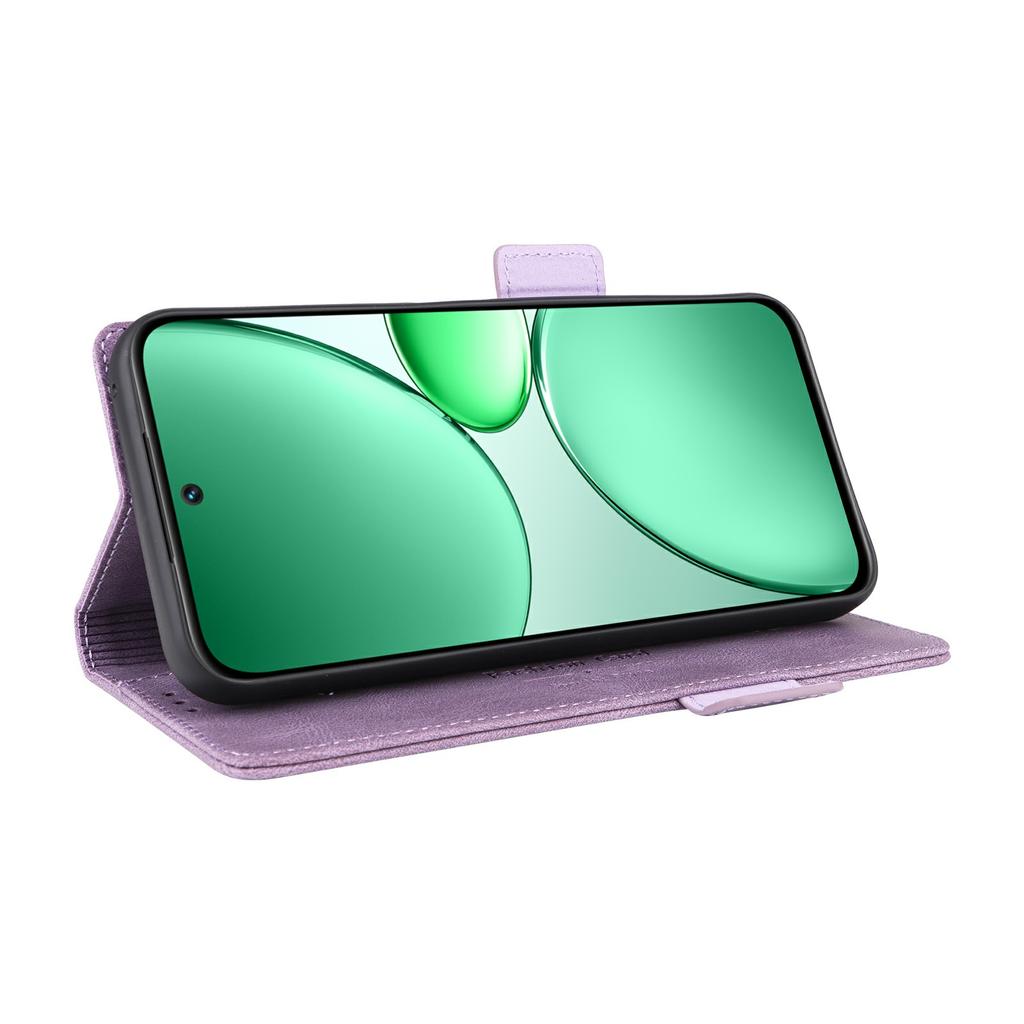 Für Realme C85 5G Handyhülle Leder Geldbörse Klapp-Handyhülle mit Metall-Dekor