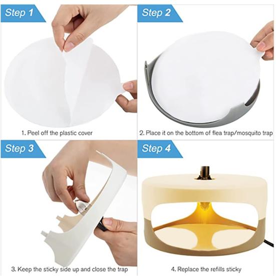 10 sztuk w 1 pudełku Pułapki na muchy Lepkie deski klejące Silna lepkość Muchówki Meszki Ćmy Lampa na komary Wymienne lepkie podkładki Zestaw