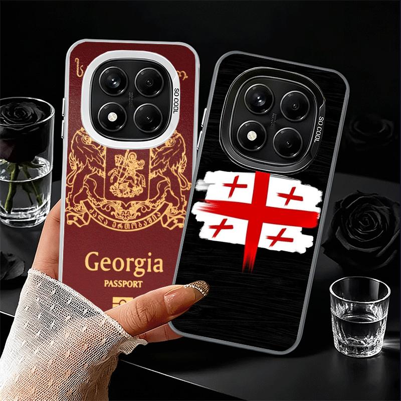 Georgia Passport Flag Shockproof Phone Case for Xiaomi Redmi Note 15 14 13 12 Pro Plus 11 11S 11T 5G Cover Anti Fall Fundas