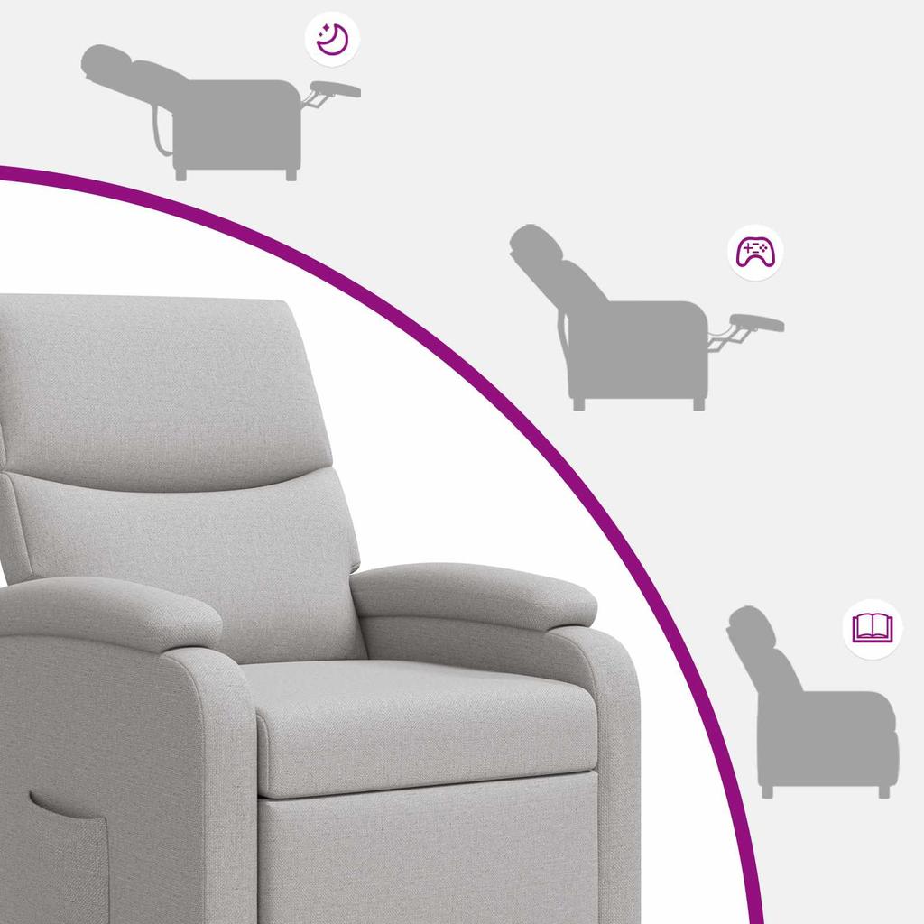 Massage Relax Chair Cloud Gray Fabric