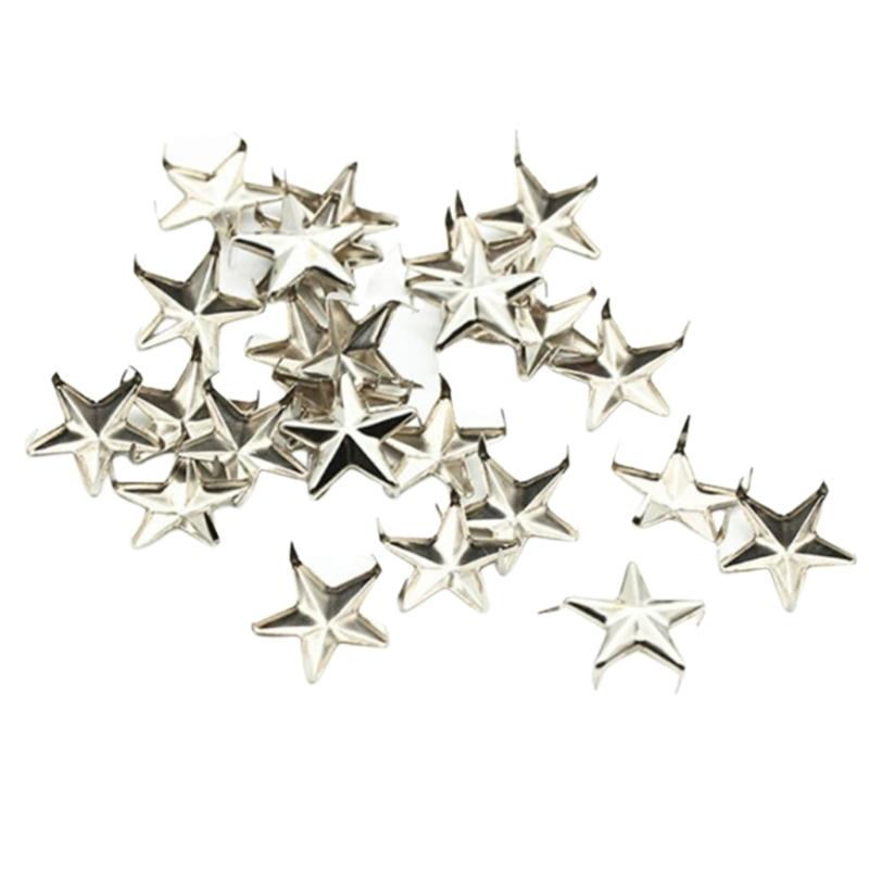 

100 Pcs/Pack Five-Pointed Star Rivets Fashion Star Studs Metal Decorative Rivets Star Rivets Decoration for Crafts 5MM