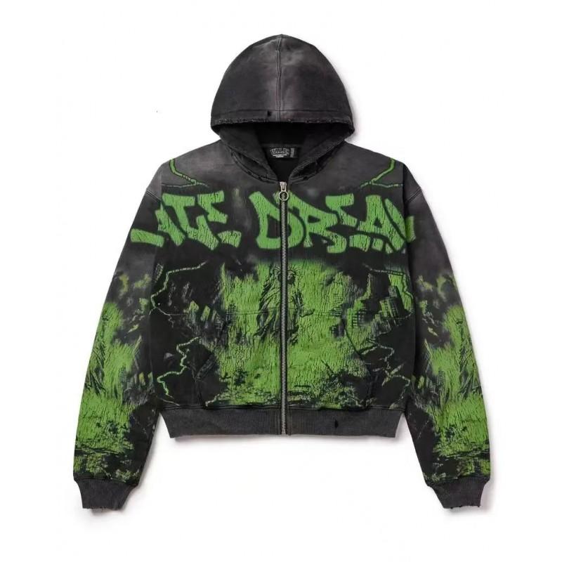 2026 Trendy Unisex Oversized Hoodie With Retro Letter Print Loose Fit Cotton Blend Sweatshirt