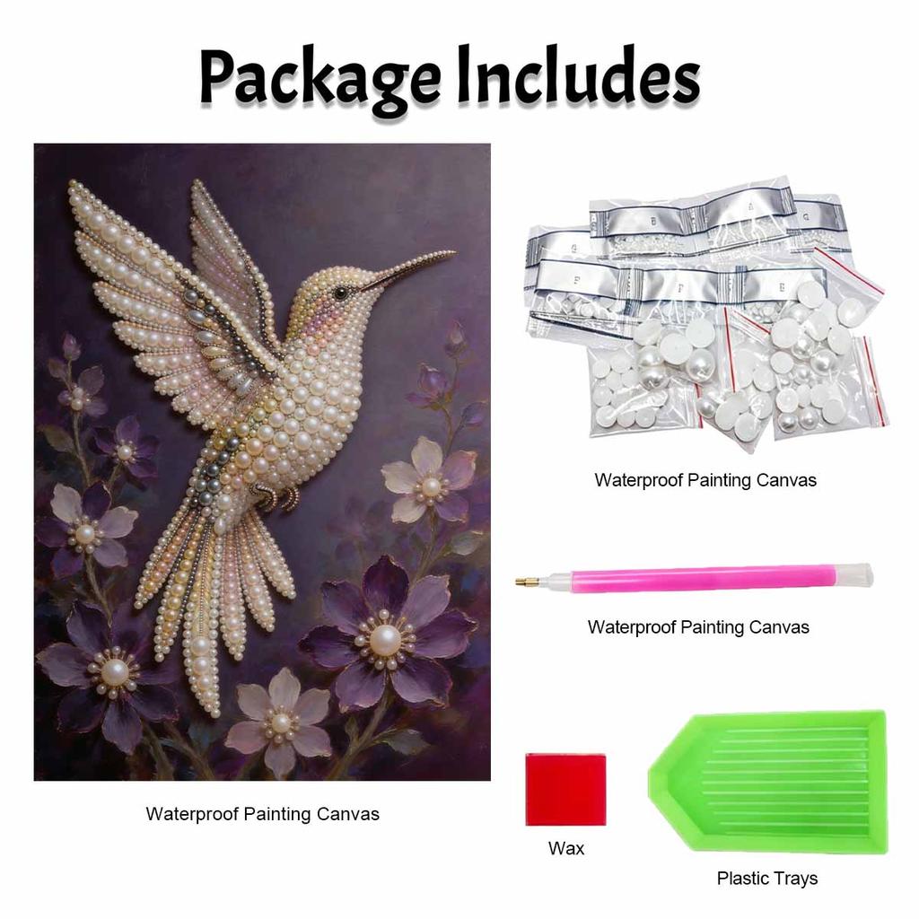 DIY 3D Pearl Diamond Painting Art Set Home Decor Hummingbird Art Set Wall Art