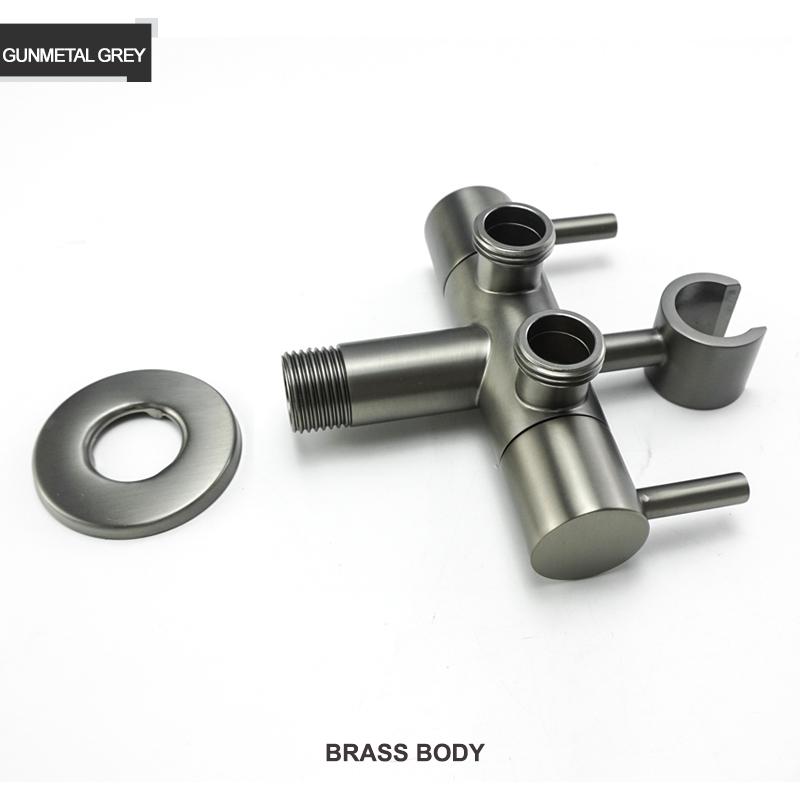 Handheld Toilet Bidet Spray Gun Set Bathroom Self-Cleaning Handheld Three-Function Sprayer Double Outlet Angle Valve Accessories