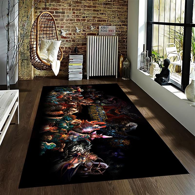 World of Warcraft game printed flannel carpet, non-slip, suitable for bedroom, living room, and children's room decoration