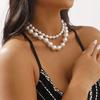 New Models In Spring and Summer In Europe, America, Exaggerated Large Pearls Stacked with Elegant Vacation and Casual Style Necklaces