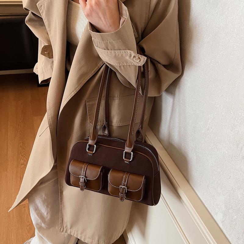 Wiosna 2025 Retro Koreański Modny Damski Dużej Pojemności Torba Tote Pod Pachę Torba Bowlingowa