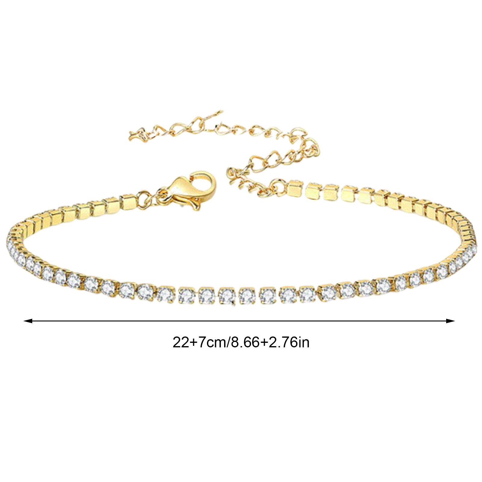 Простые теннисные браслеты со стразами для женщин — фото 7