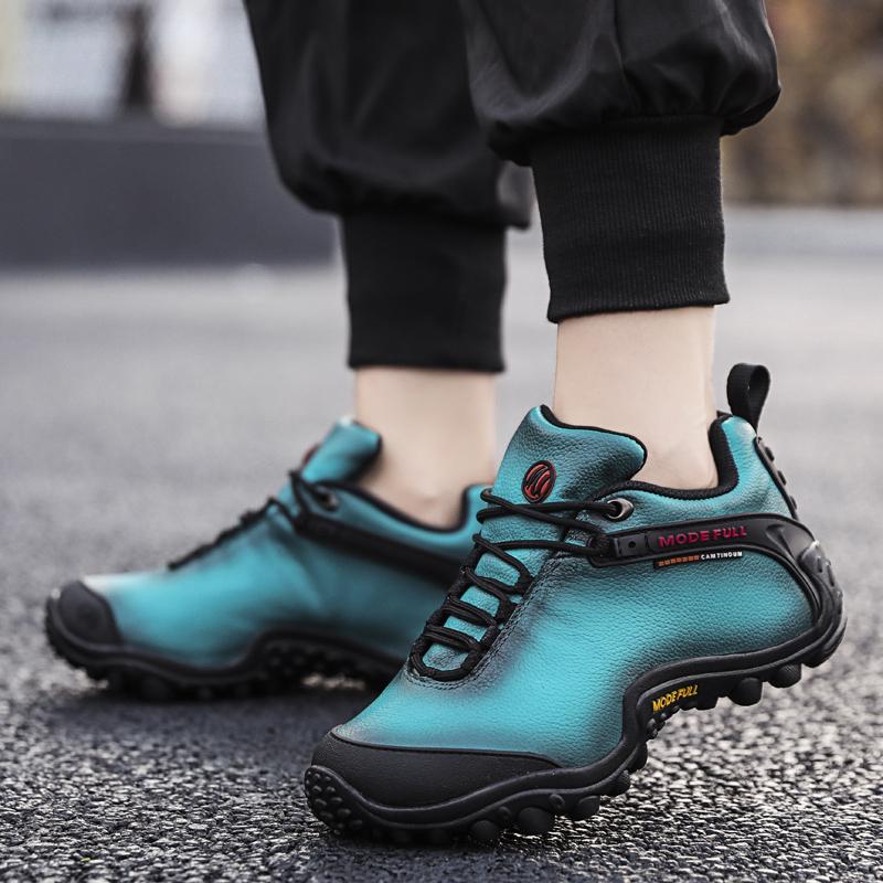 Cow Leather Men's Hiking Shoes Hunting Boots Women Outdoor Waterproof Treeking Snow Shoes Climbing Mountain Walking Sneakers