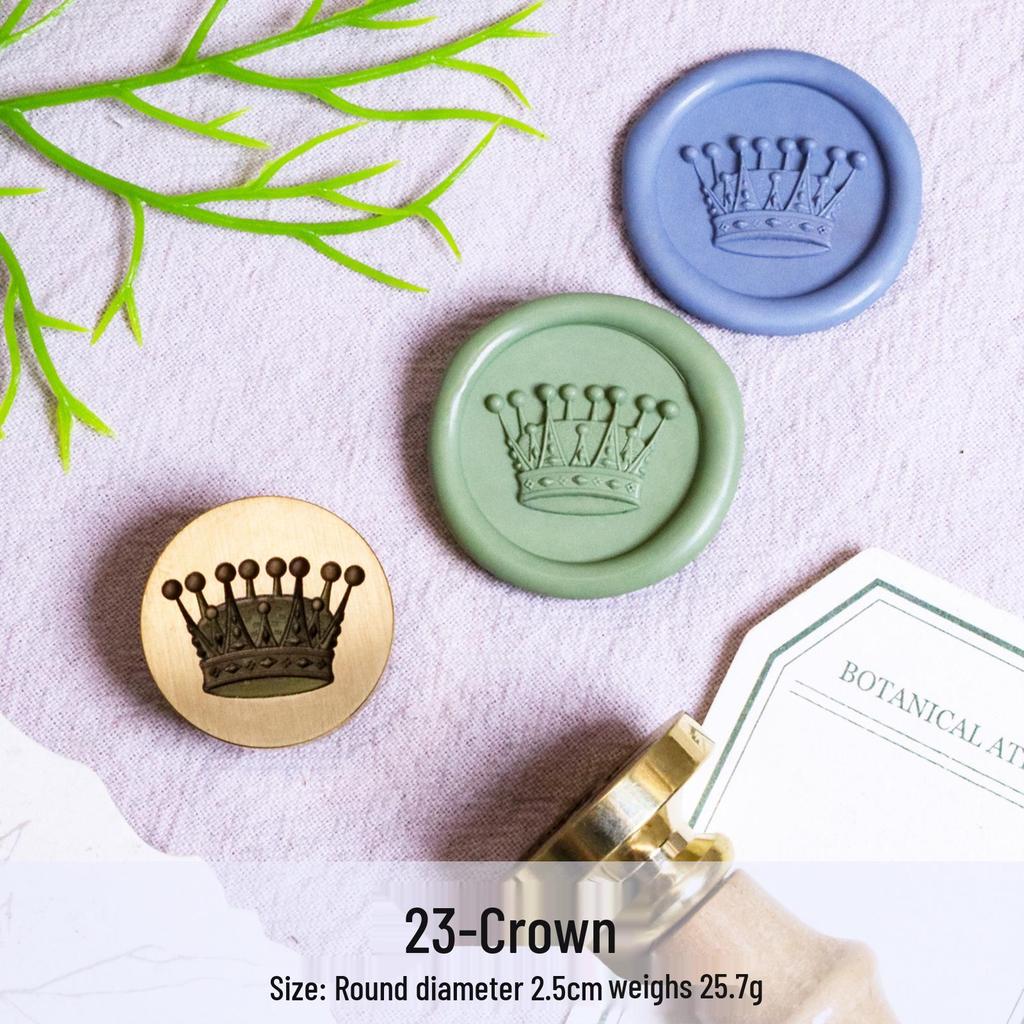 Three-Dimensional Engraved Brass Wax Seal Stamp Head with Frosted Irregular Multi-Layer Design