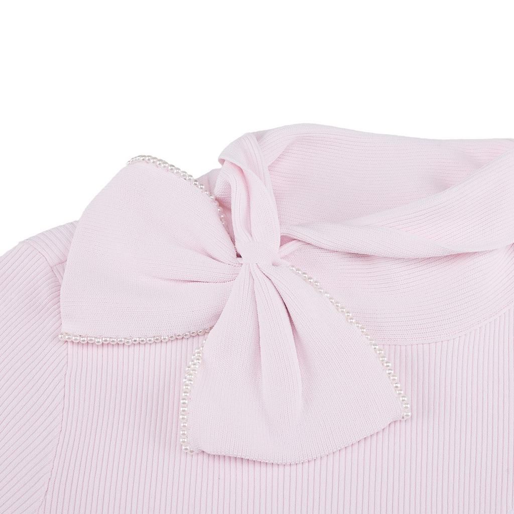 FAIRLIAR GOLF Big Ribbon Pearl Knit (Pink)