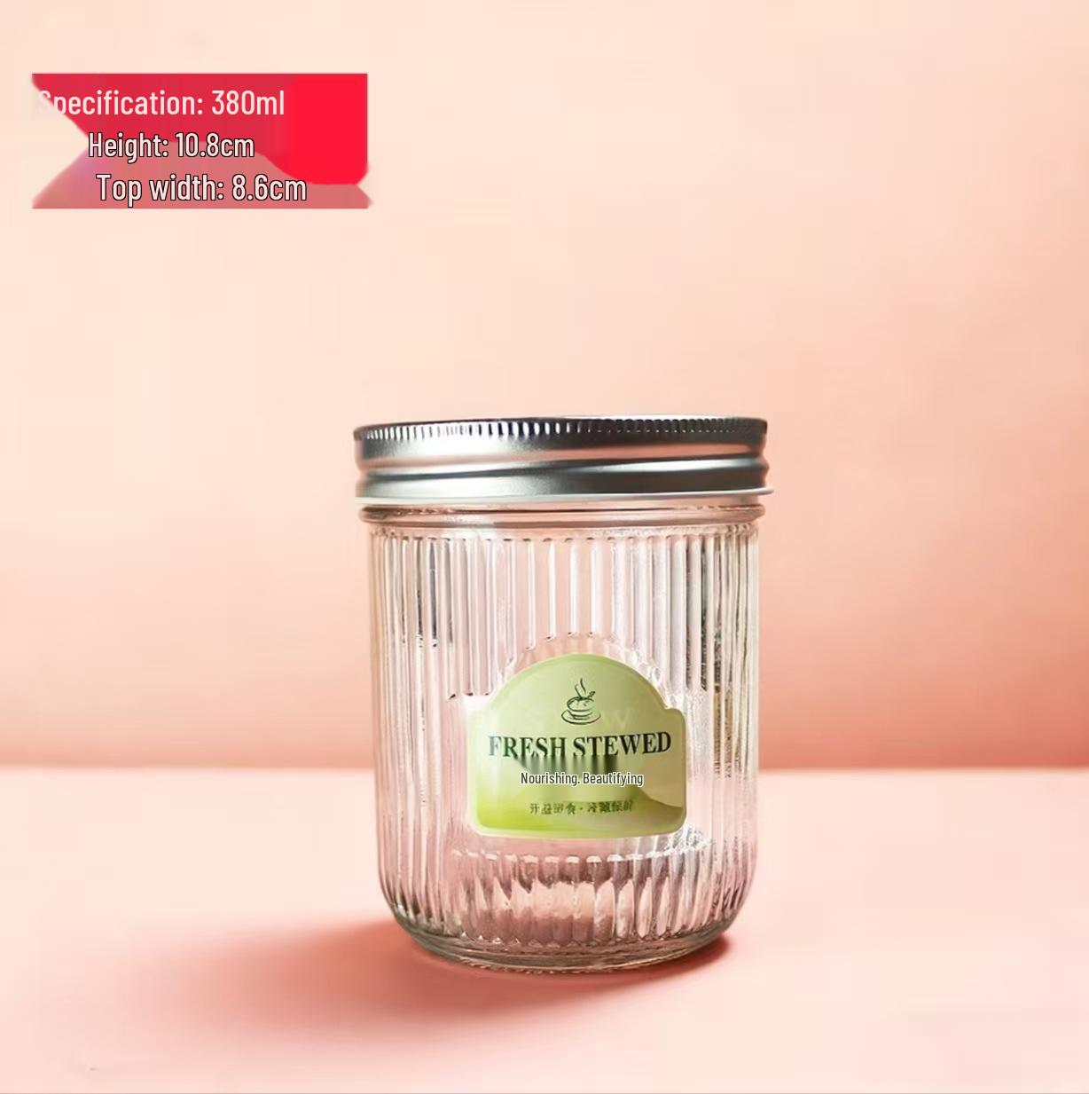 

Vertical Stripe Mason Jar: Steamed Bird s Nest & Caviar Glass Sealed Bottle