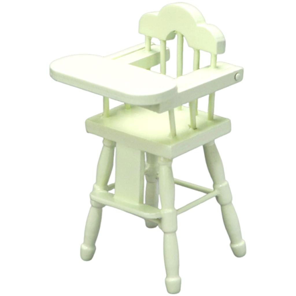 Classical Wooden Mini Baby Dining Chair for 1/12 Dollhouses Role Play Educational Kids Collectible Toy