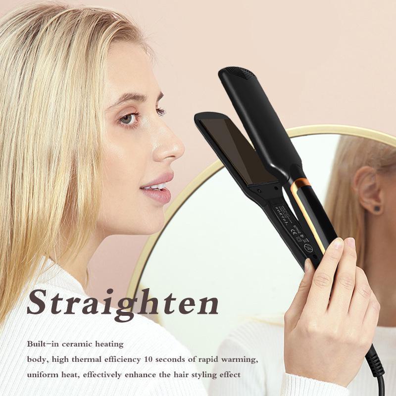 LCD Display Curling and Straightening Iron for Hair Styling