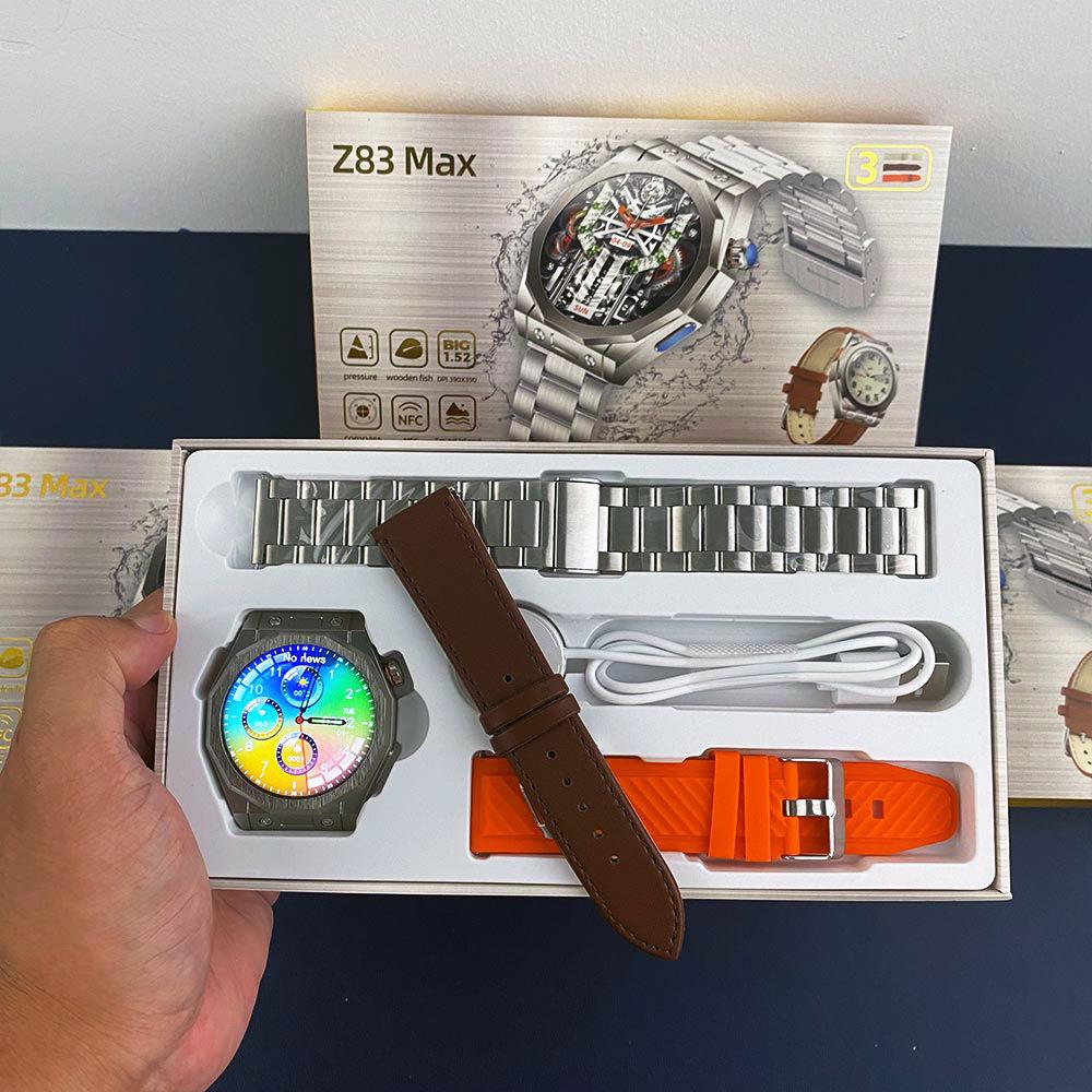 

Z83MAX Smartwatch with True Heart Rate, NFC, and Three Interchangeable Straps помаранчевий