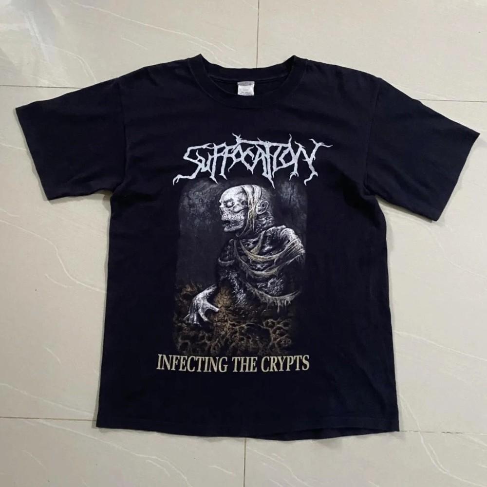 Reprint Suffocation Infecting The Crypts T-shirt Black Short sleeve tee NH22145 Unisex T-Shirt