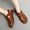 Fashion Handmade Summer Sandals Slip on Men Sandals Leather Hollow Out Men Shoes Male Comfortable Casual Footwear All-match Stylish Men