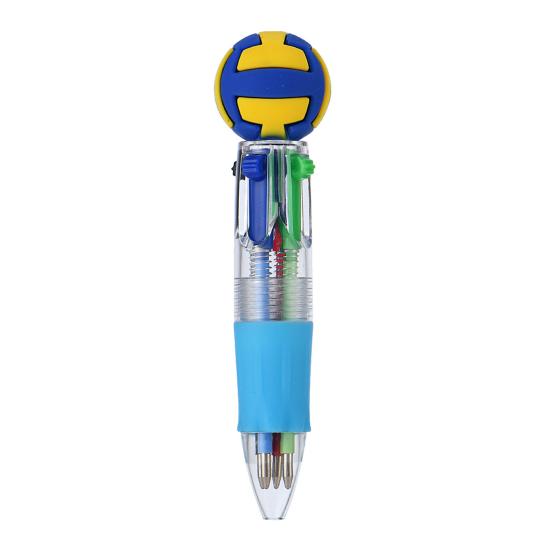 2Pcs Retractable Ballpoint Pen Cartoon Sports Ball 4-Color Mini Journal Pen with Football Basketball
